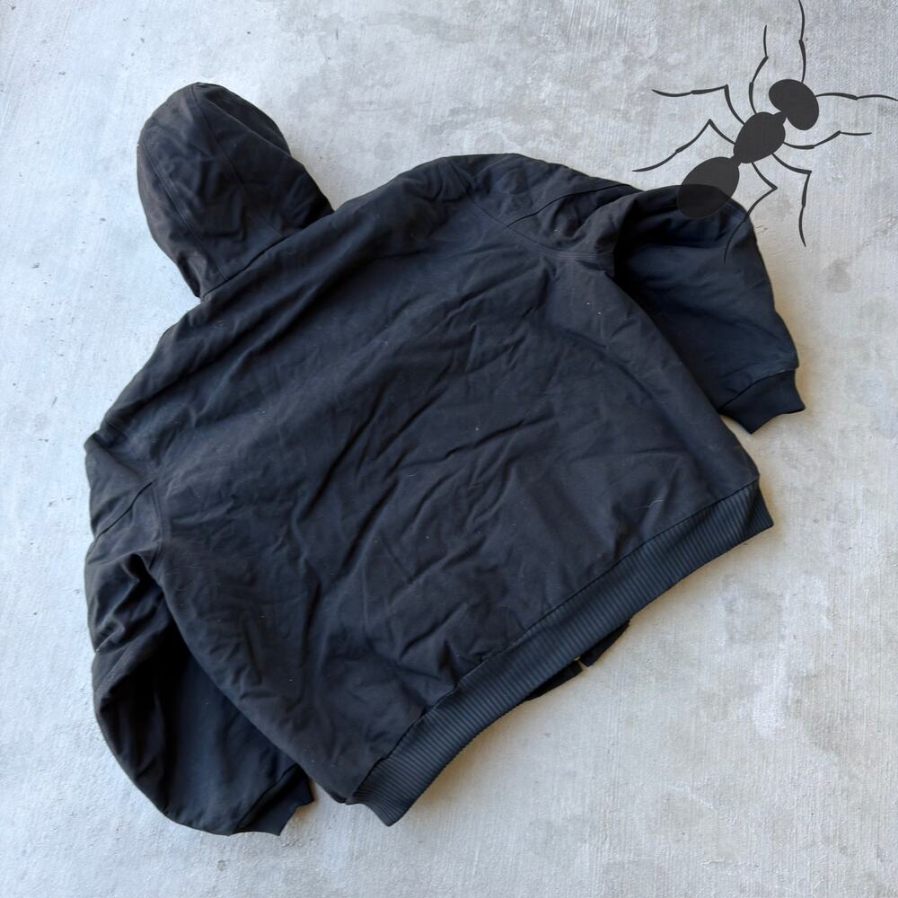 Carhartt J140 BLK black hooded work wear jacket - Picture 5 of 7